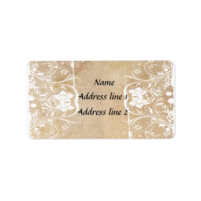 Shabby chic Gamla parchment-Adressetiketter Adressetikett (Framsidan)