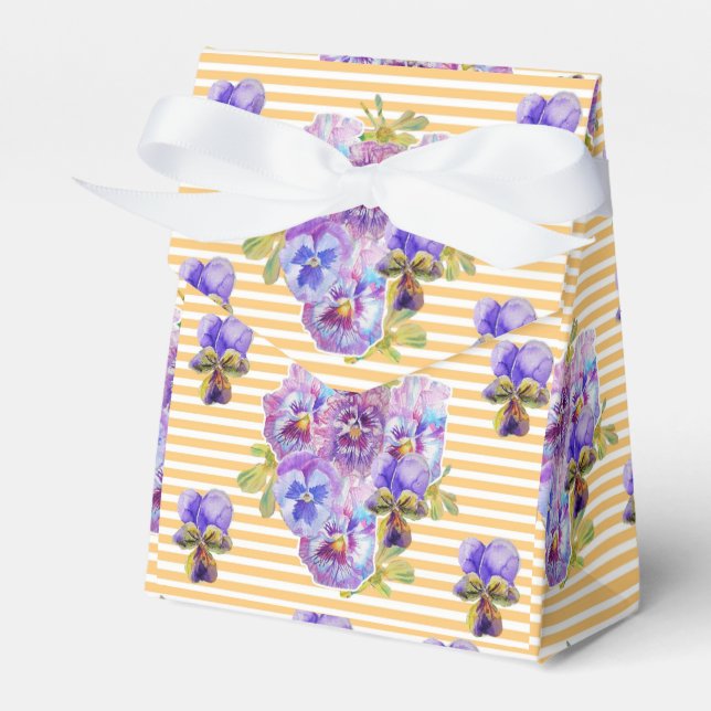 Shabby Chic Gul Randig Viola Blommig Presentations Presentaskar (Framsidan Sidan)