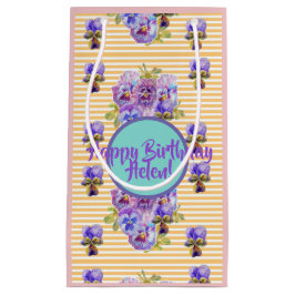 Shabby Chic Gulrandiga blommor Blommig presentbag