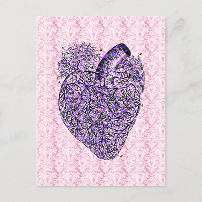 shabby chic Heart-vykort Vykort (Framsida)