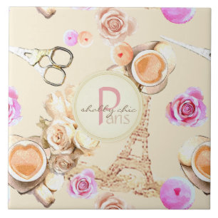 Shabby chic i Vintage Paris Kakelplatta