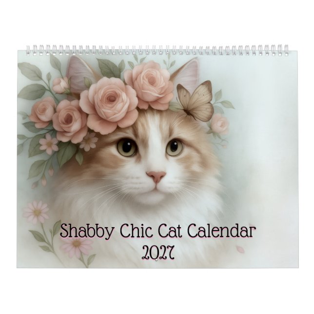 Shabby Chic Kattkalender 2027 Kalender (Omslag)