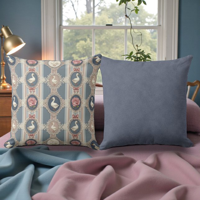 Shabby Chic Klassiska Gäss Gås Dubbelsidig Kudde (Skapare uppladdad)