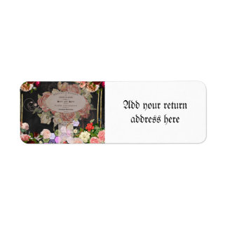 Shabby chic kollage, Fransk chic,land rustik,fl Returadress Etikett