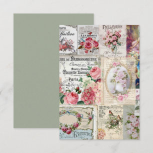 Shabby chic kollage,land sektoriansk,decoupage, b tack kort