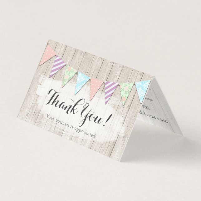 Shabby chic Land Bunting Rustic Wood Tack Kort (Framsida)