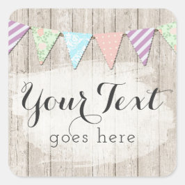 Shabby chic Land-buntning på Rustic Pawarod Fyrkantigt Klistermärke