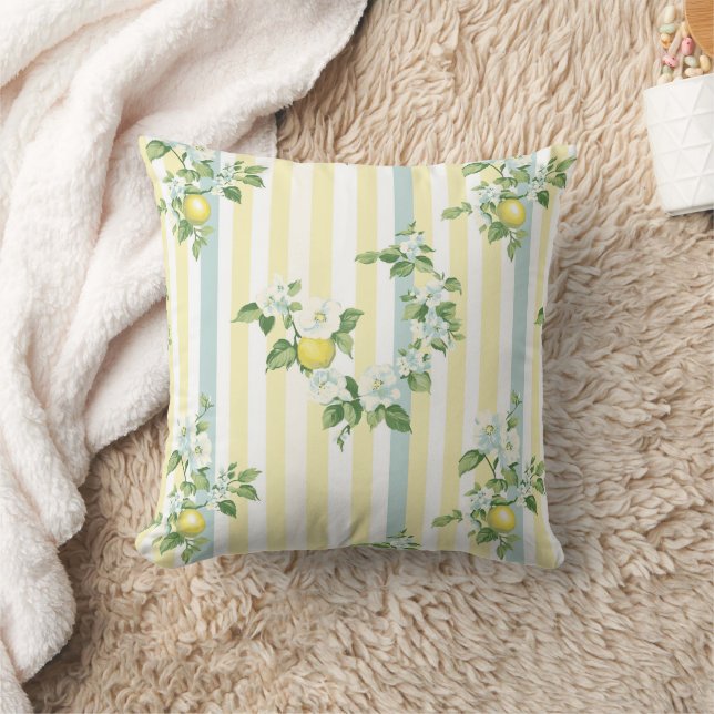 Shabby Chic Lemon Floral Series Design #11 Kudde (Filt)