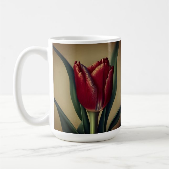 Shabby chic Loely Red Tulip Kaffemugg (Vänster)