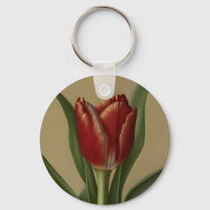 Shabby chic Loely Red Tulip Nyckelring