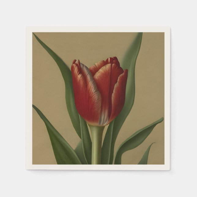 Shabby chic Loely Red Tulip Pappersservett (Framsidan)