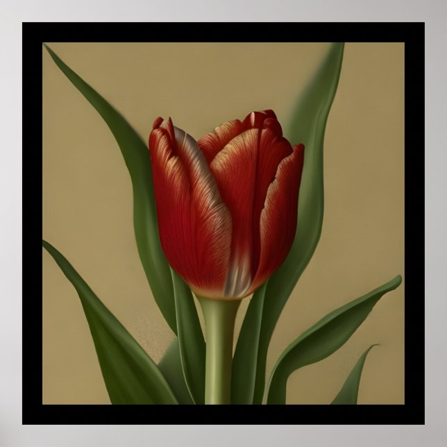 Shabby chic Loely Red Tulip Poster (Framsidan)