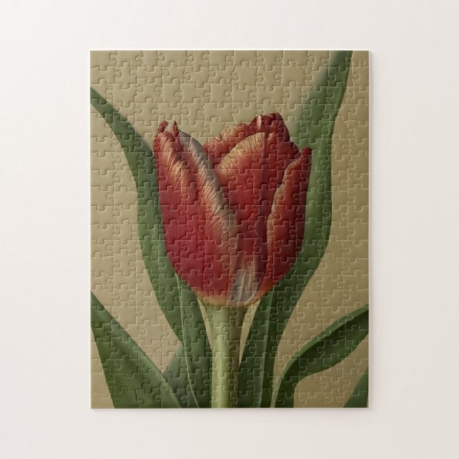 Shabby chic Loely Red Tulip Pussel (Vertikal)