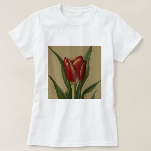 Shabby chic Loely Red Tulip T Shirt (Design framsida)