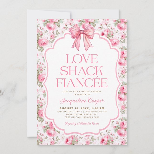 Shabby Chic Love Shack Fiancee Bridal Shower Inbjudningar (Framsida)