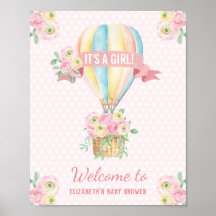 Shabby chic Luftballong Rosa Blommigt Shower