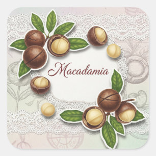 Shabby chic. Macadamia, av Natasha Us Fyrkantigt Klistermärke