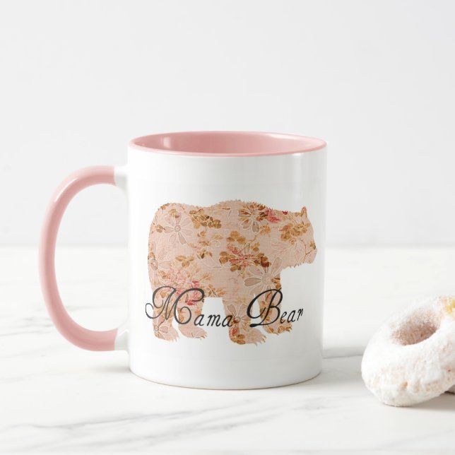 Shabby chic Mamma Bear Mugg (Med munk)