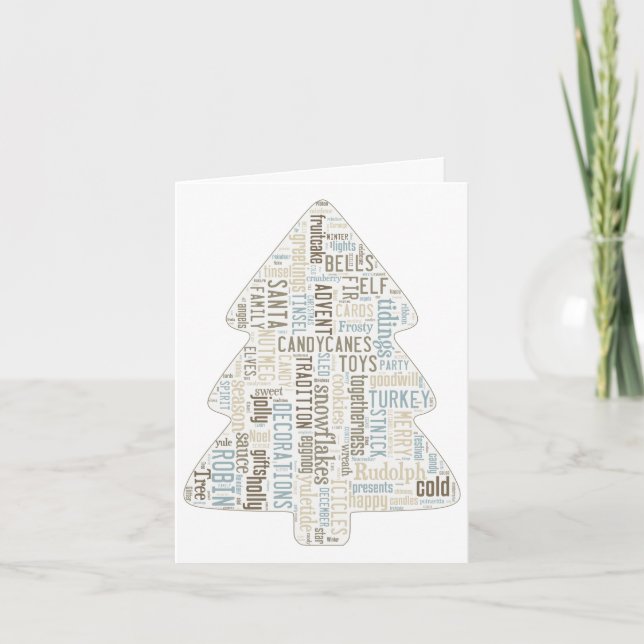 Shabby chic moderna Julgran-kort Helgkort (Framsida)