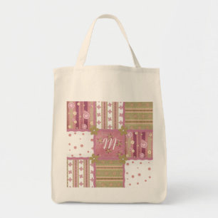 Shabby chic Monogram-korrigeringsskylt Tygkasse