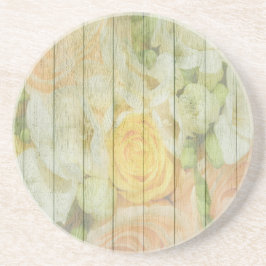 Shabby chic Pastel Ro på trä Underlägg