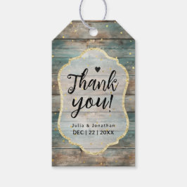 Shabby chic Pastel Wood Bröllop Presentetikett