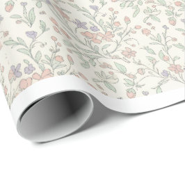 Shabby Chic Pastell Blommig Sömlös Inpackningspapp Presentpapper