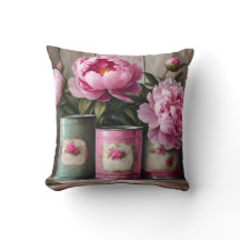 Shabby chic Peony Dekorativ kudde