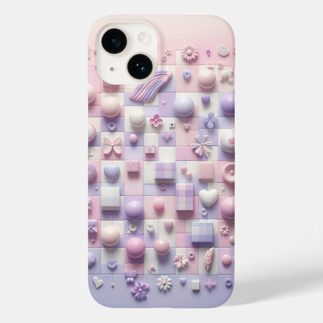 Shabby Chic Pink Floral Phone Case - Lavender Whit (Baksida)