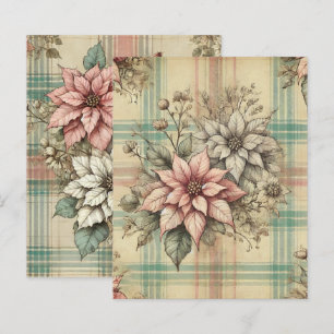 Shabby chic Play Poinsettias Scrapbook Papper