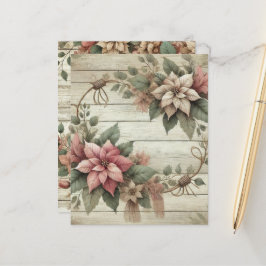 Shabby chic Poinsettia Garland Scrapbook Papper