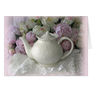 Shabby chic Porcelain Tekanna OBS Kort