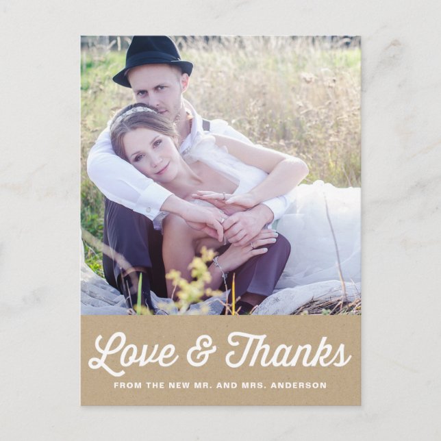 SHABBY CHIC | POSTCARD BRÖLLOP TACK VYKORT (Framsida)