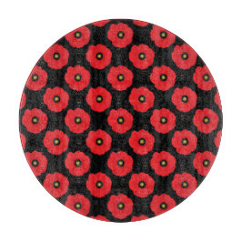 Shabby chic Red and Black Poppies Blommigt
