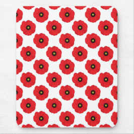 Shabby chic Red and White Poppies Blommigt Musmatta