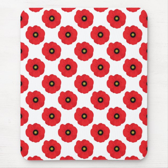 Shabby chic Red and White Poppies Blommigt Musmatta (Framsidan)