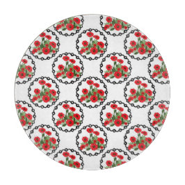 Shabby chic Red, Black & White Poppies Blommigt