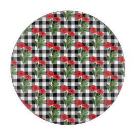 Shabby chic Red, Black & White Poppies Blommigt