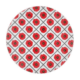 Shabby chic Red, Black & White Poppies Blommigt