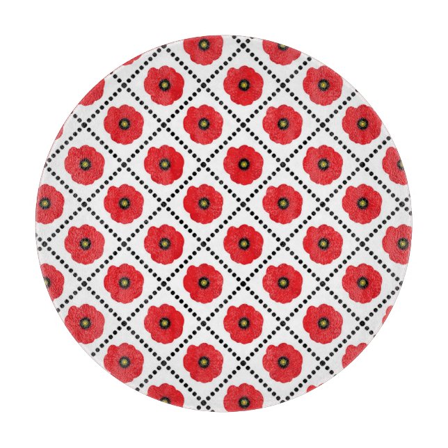 Shabby chic Red, Black & White Poppies Blommigt (Framsidan)