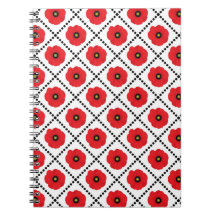 Shabby chic Red, Black & White Poppies Blommigt