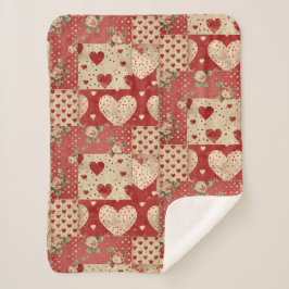 Shabby chic Red Patchwork Mönster