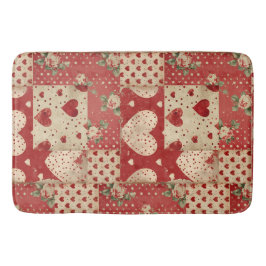 Shabby chic Red Patchwork Mönster Badrumsmatta