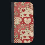 Shabby chic Red Patchwork Mönster Galaxy S4 Plånbok<br><div class="desc">Shabby chic rött lappverk mönster. Söt land lantgårdshus stuckar stil. Vackra röda hjärtan,  komplementär blandning av polka dots och blommigt.</div>