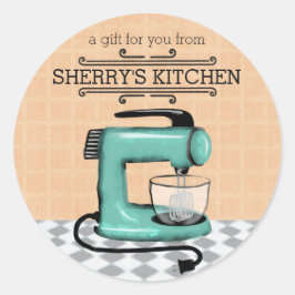 Shabby chic-retro-stam-dekal för livsmedelsbakverk runt klistermärke