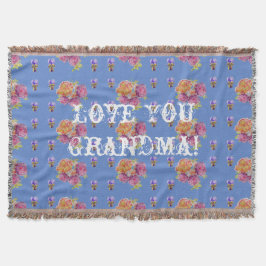 Shabby chic Ro Blommigt Kärlek Du Grandma Throw Ma Filt