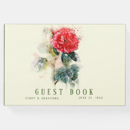 Shabby chic Ro Bröllop Guest Bok