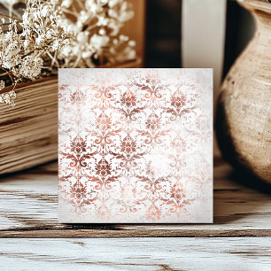 Shabby chic Ro Guld Damask Kakelplatta