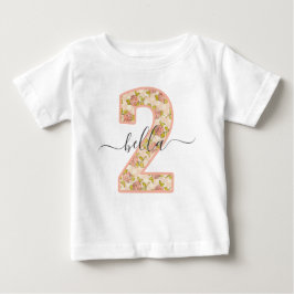 Shabby chic Ro och eget namn 2:a födelsedag Party T Shirt