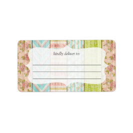 Shabby chic Ro Rustic Wood Large Skriva-on-etikett Adressetikett